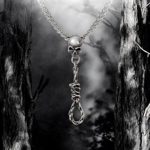 Alchemy Gothic Jewelry - Alchemy Gothic ✦ Skull Noose Necklace ✦ Antiqued Pewter Pendant on 18" Chain NWT